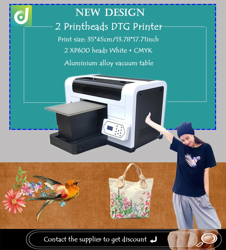 A3 3545 2 Print Heads DTG Digital Garment Printer Direct to Garment Textile Garment Printing Machine