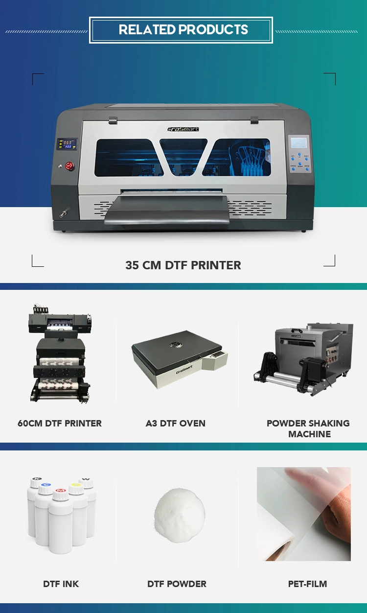 Erasmart A3 Dtf T-Shirt Printer Dtf Printing Machine Direct to Film Printer Pet Film Textile Printer with Powder Shaking Machine