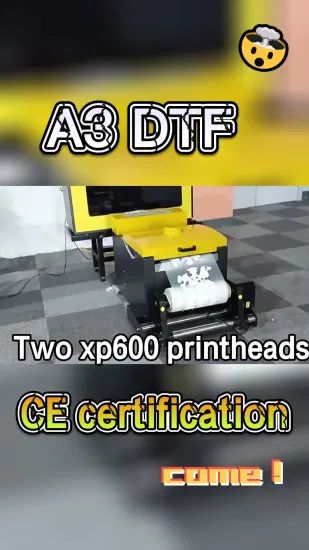 Lifetime Maintenance Hot Sale A3 Dtf Digital Printer Pet Film Textile Garment Printing Machine